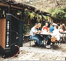 people enjoying food with port-a-cool unit